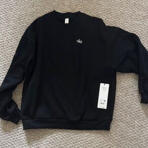 ALO Yoga Unisex oversized Classic Black Crewneck Sweater